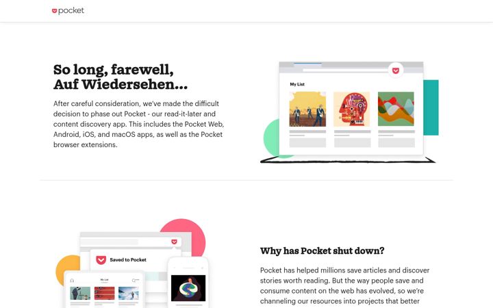 Captură de ecran a getpocket.com
