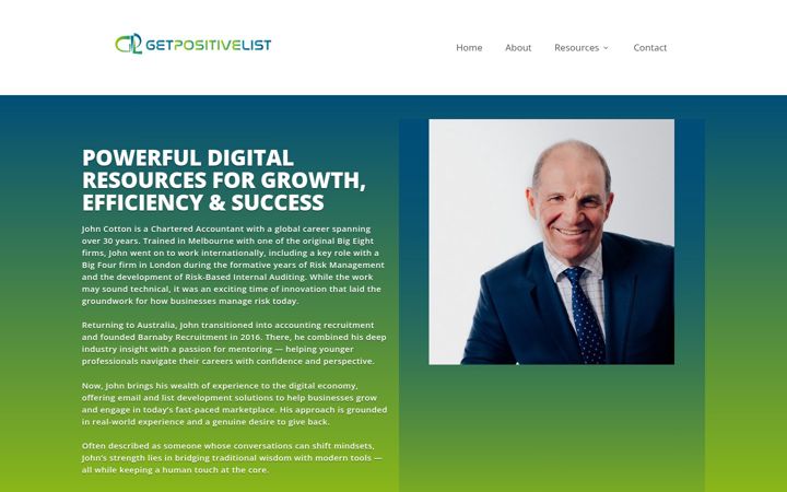 Screenshot of getpositivelist.com