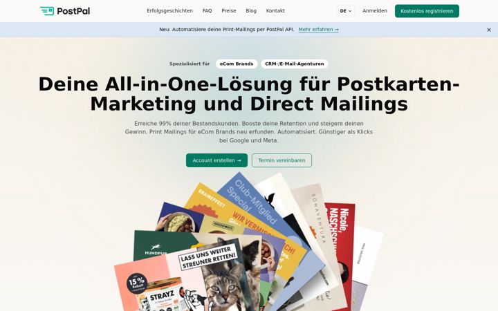 Screenshot of getpostpal.com