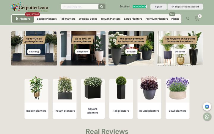 Screenshot of getpotted.com