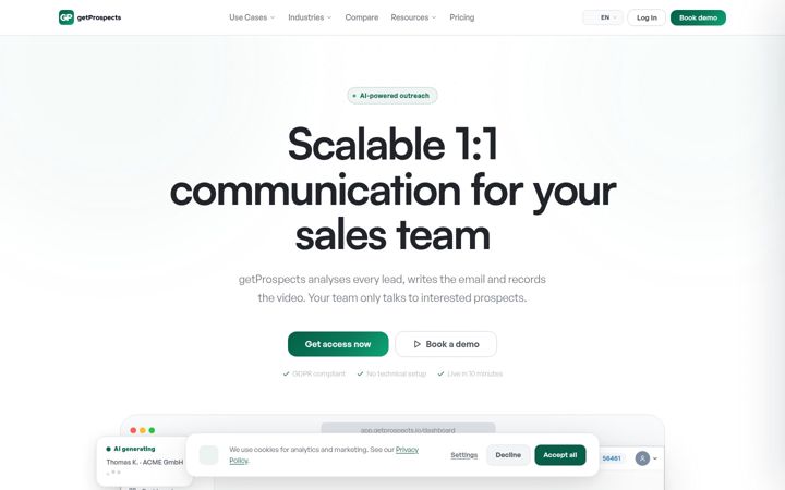 Screenshot of getprospects.io
