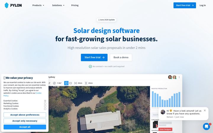 Posnetek zaslona getpylon.com