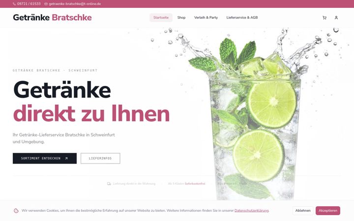 Screenshot of getraenke-bratschke.com