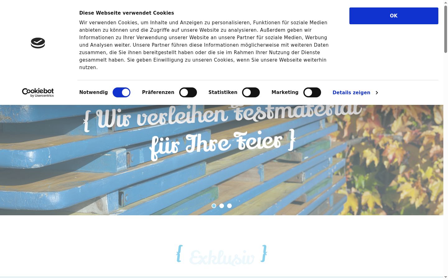 Screenshot des Einwilligungsbanners vor jeglicher Interaktion