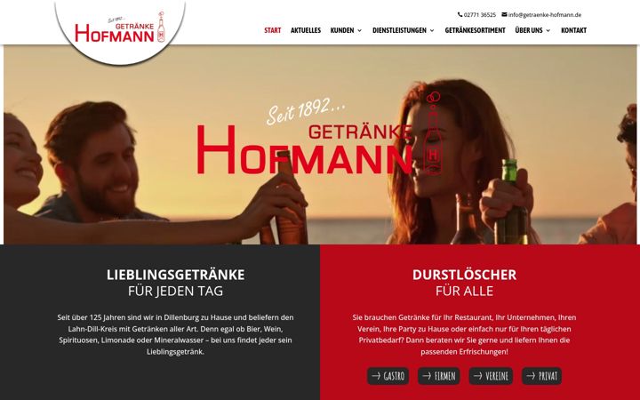 Screenshot of getraenke-hofmann.de