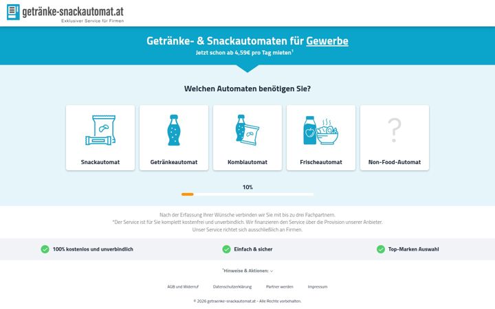 Screenshot of getraenke-snackautomat.at