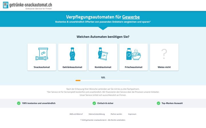 Screenshot of getraenke-snackautomat.ch