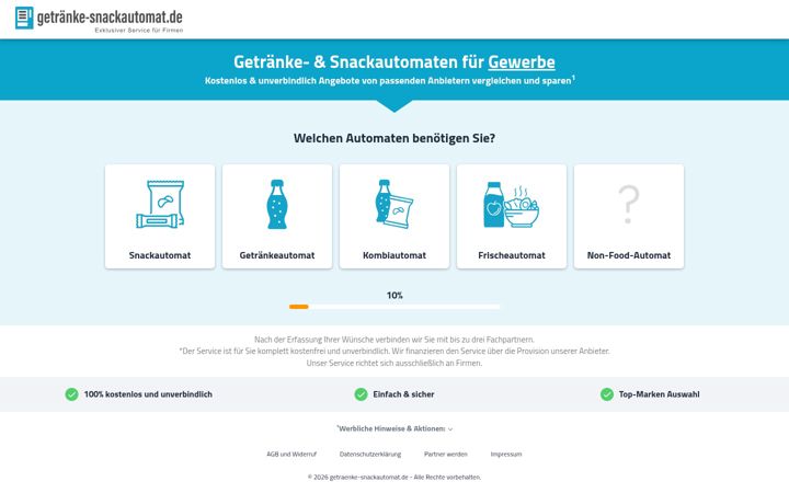 Screenshot of getraenke-snackautomat.de