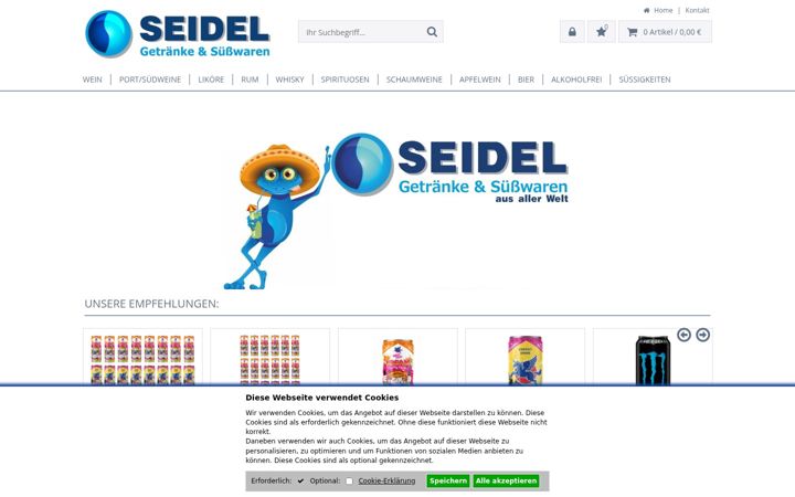 Snímek obrazovky getraenke-suesswaren.de
