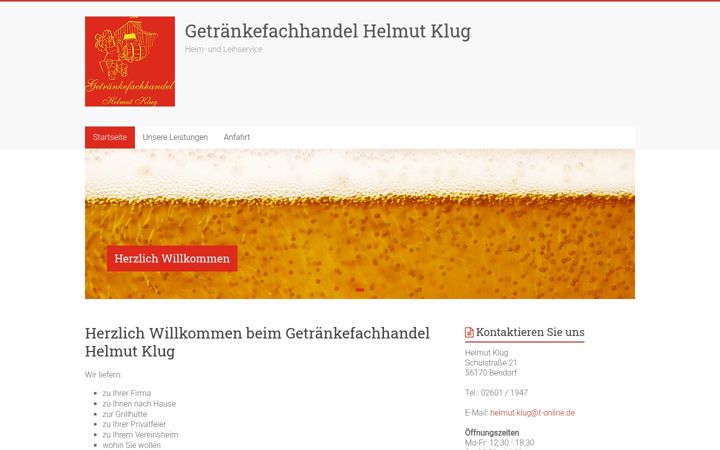 Snímek obrazovky getraenkefachhandel-klug.de