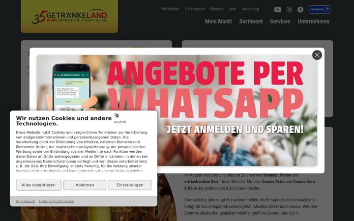 Screenshot of getraenkeland.com
