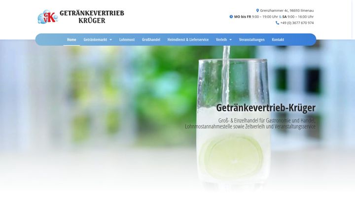 Screenshot of getraenkevertrieb-krueger.de