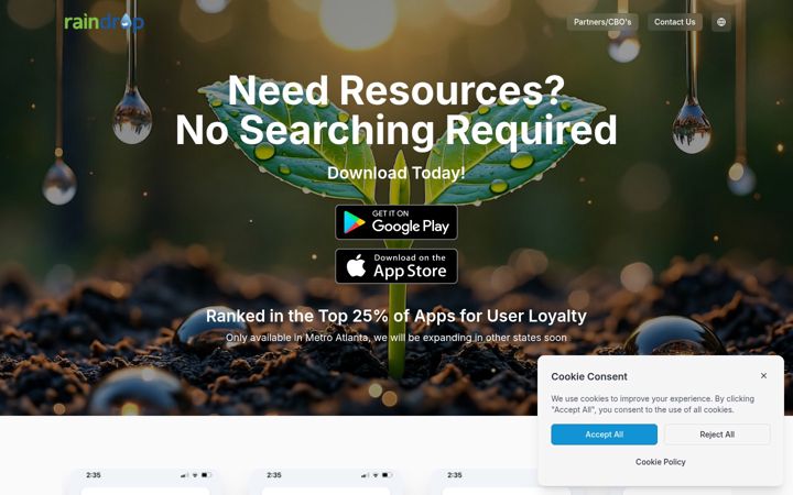 Screenshot of getraindrop.co