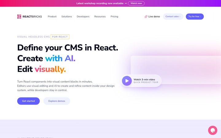 Screenshot of getreactbricks.com