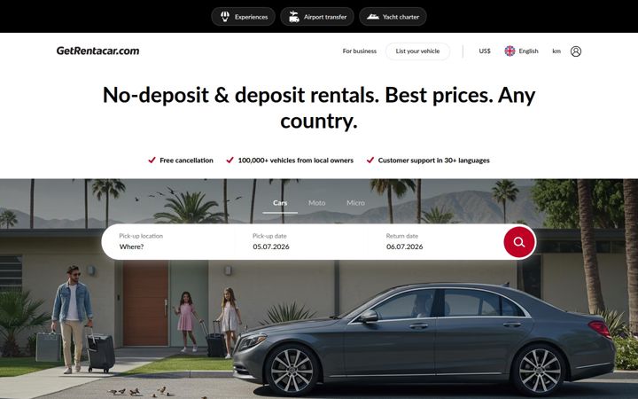 Képernyőkép: getrentacar.com