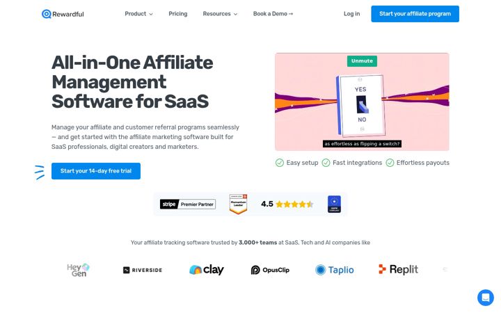 Screenshot of getrewardful.com