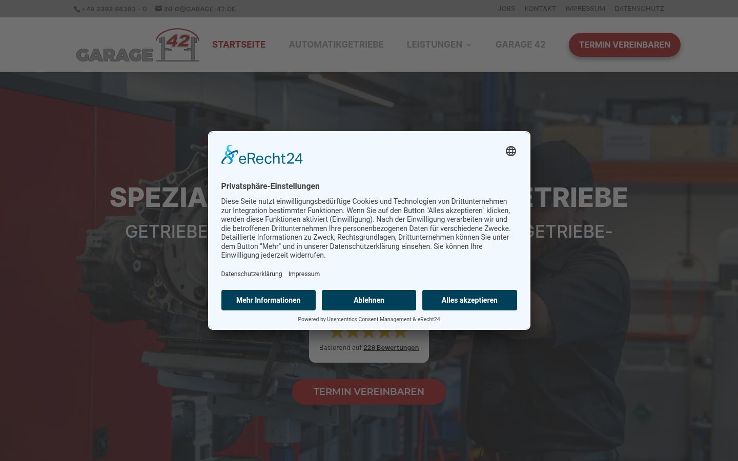 Screenshot of the consent banner shown before any interaction