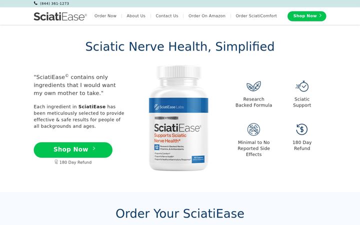 Screenshot of getsciatiease.com