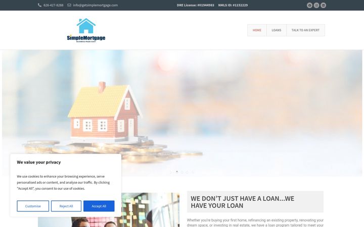 Screenshot of getsimplemortgage.com