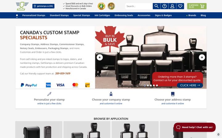 Screenshot of getstamps.com
