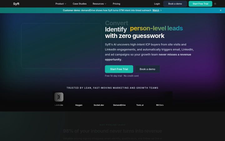 Screenshot of getsyft.ai