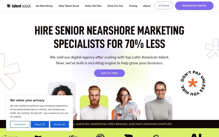 Screenshot of gettalentscout.com