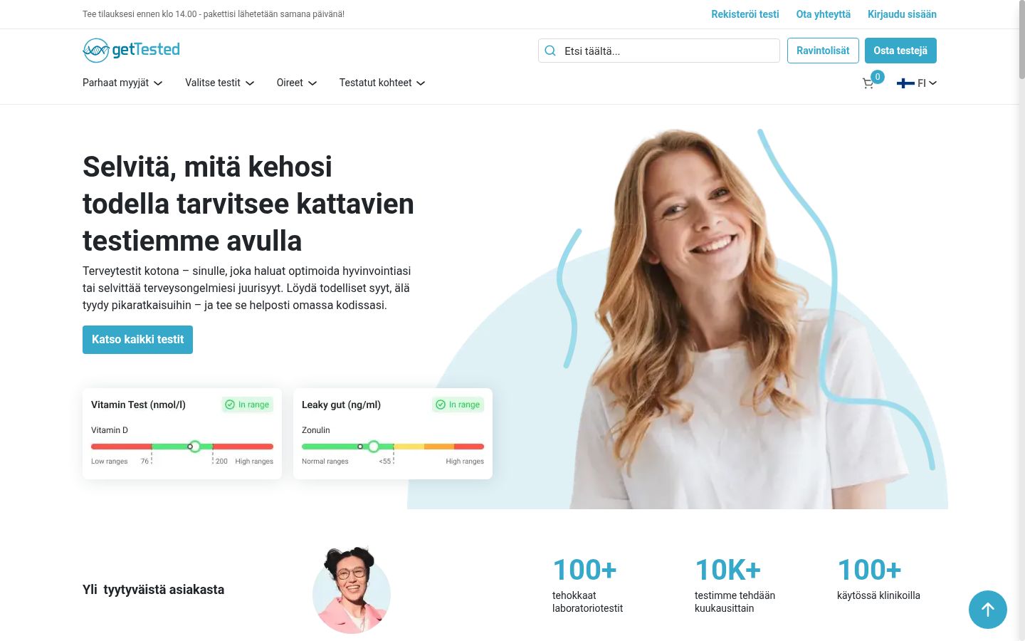 Kuvakaappaus suostumusbannerista, joka näytettiin ennen mitään vuorovaikutusta