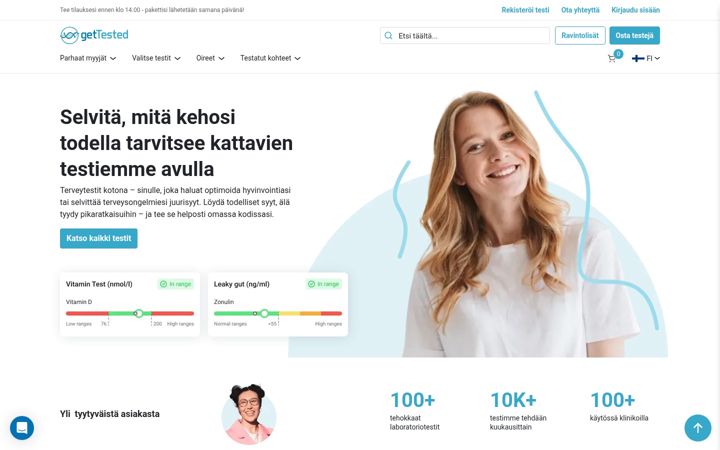 Screenshot of gettested.fi