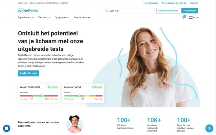 Screenshot of gettested.nl