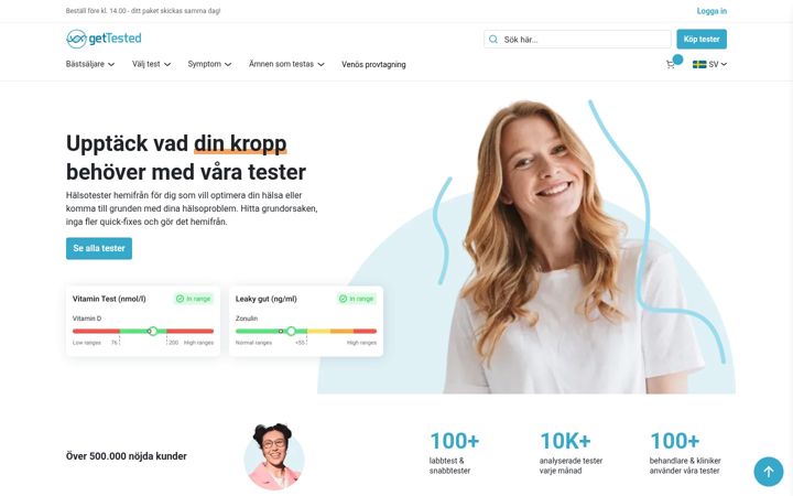 Screenshot of gettested.se