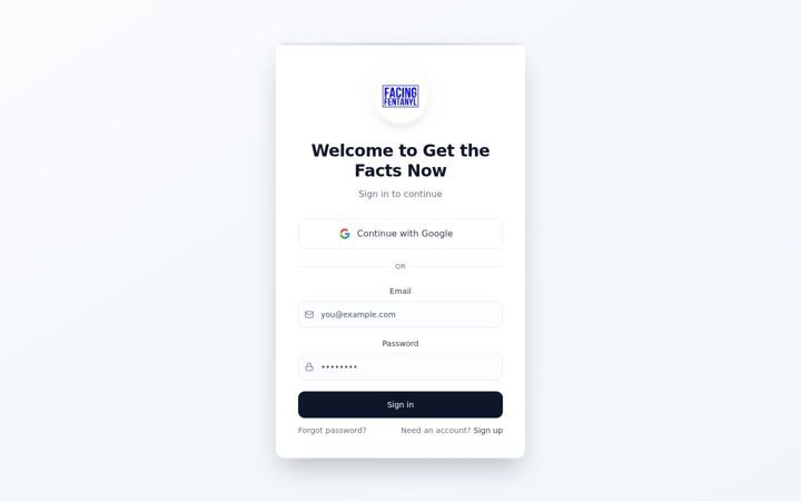 Screenshot of getthefactsnow.org