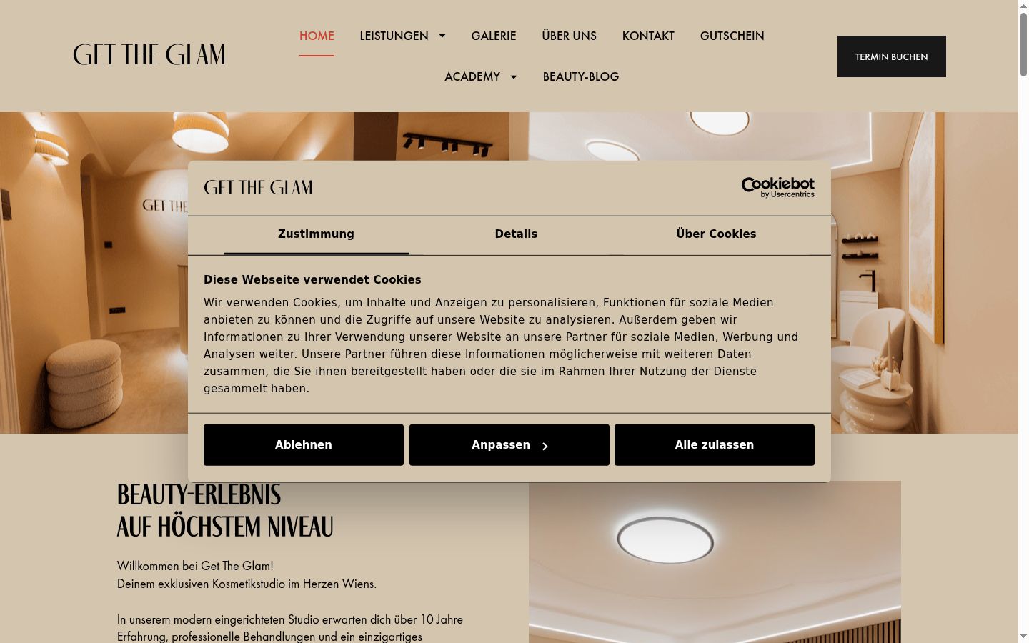 Screenshot del banner di consenso mostrato prima di qualsiasi interazione