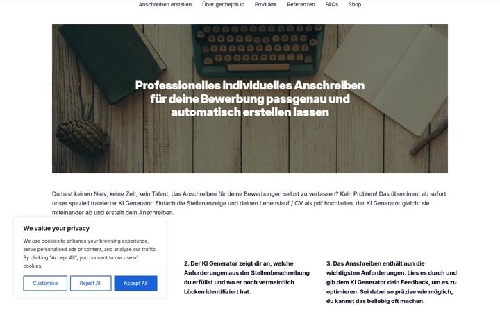 Screenshot of getthejob.io