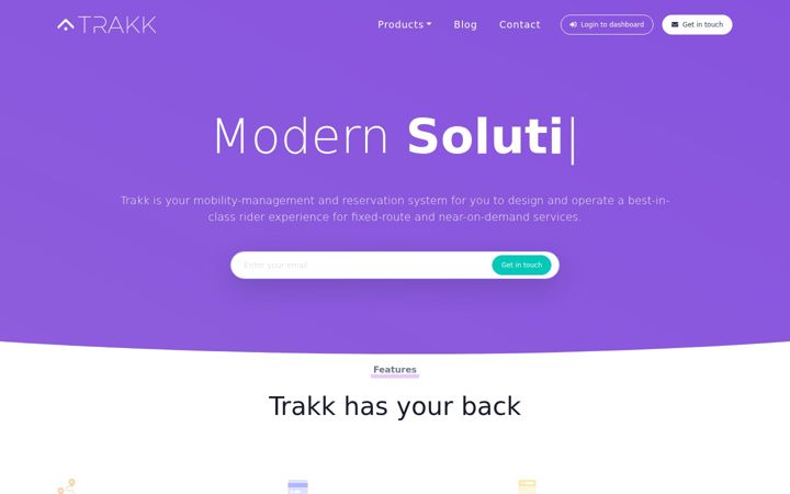 Screenshot of gettrakk.com