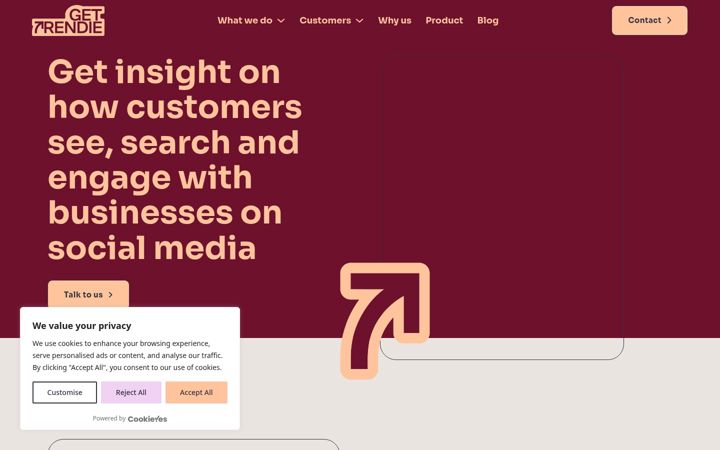 Screenshot of gettrendie.com