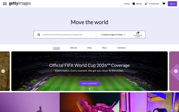 Screenshot of gettyimages.ae