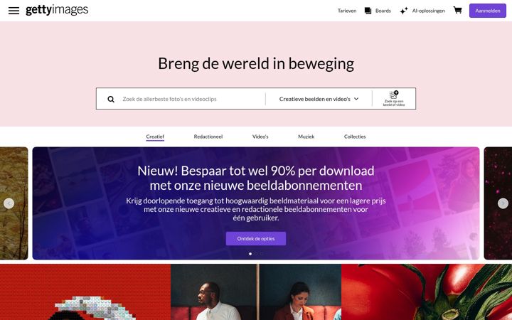 Screenshot of gettyimages.be