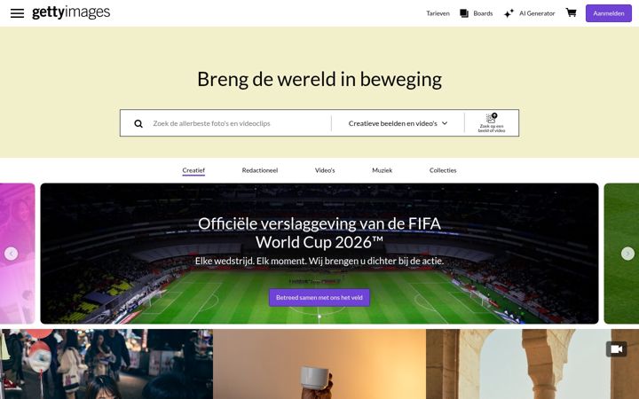 Screenshot of gettyimages.nl
