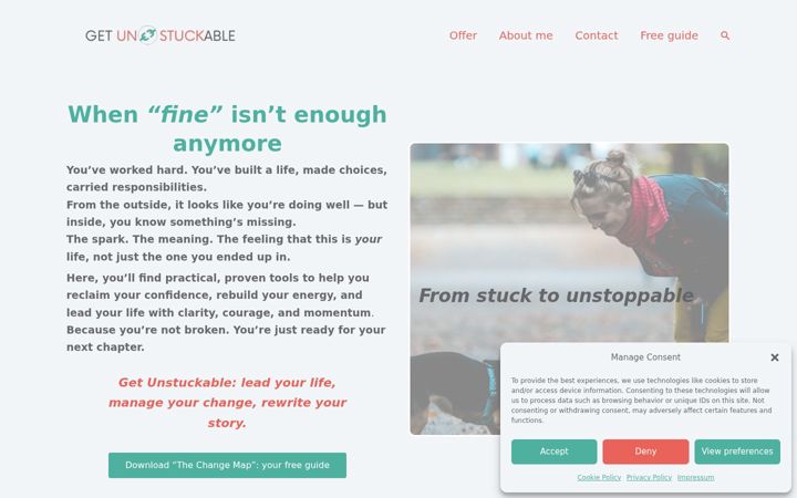 Screenshot of getunstuckable.eu