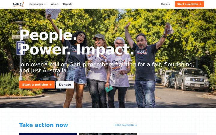 Screenshot of getup.org.au