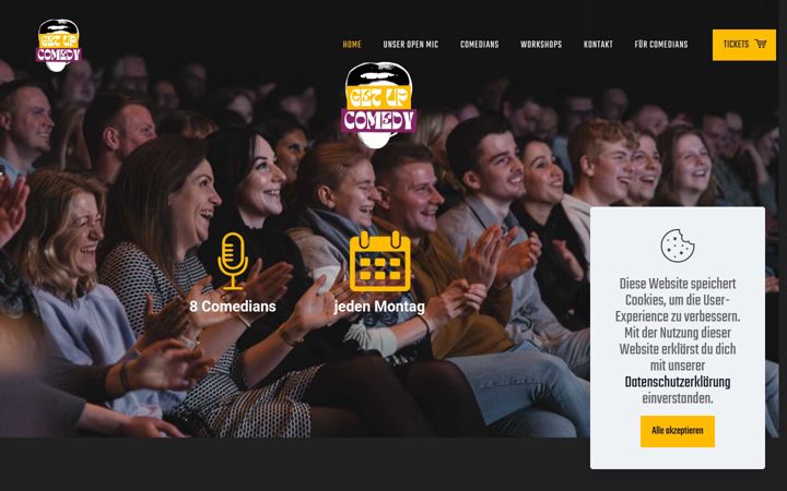 Screenshot of getupcomedy.de