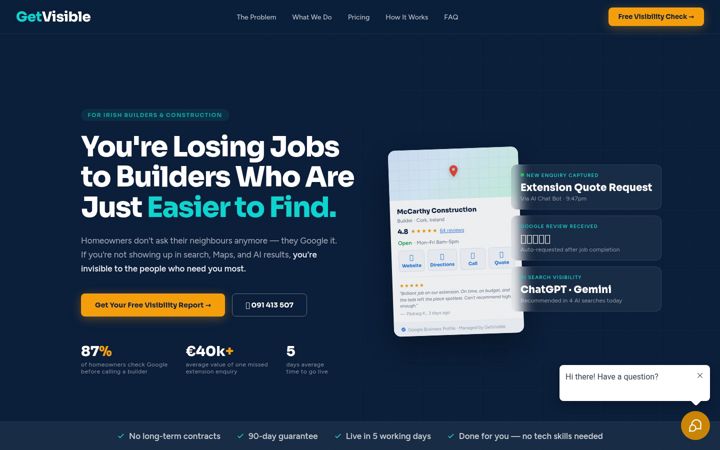 Screenshot of getvisible.ie