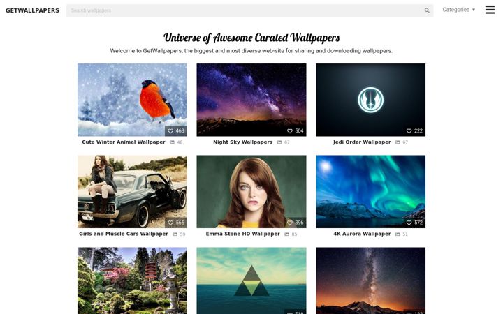 Screenshot of getwallpapers.com
