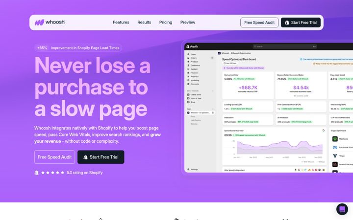 Screenshot of getwhoosh.ai