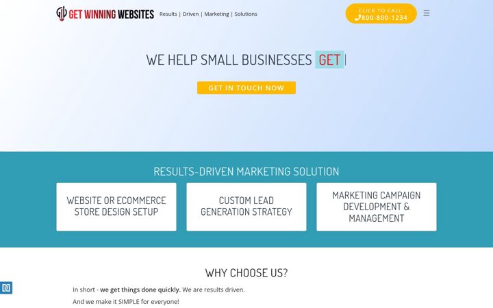 Screenshot of getwinningwebsites.com