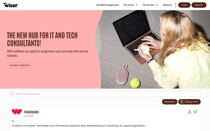 Screenshot of getwiser.se