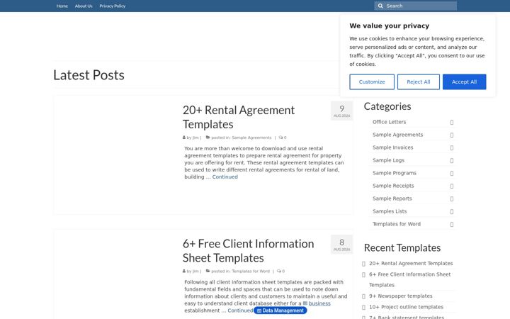 Screenshot of getwordtemplates.com
