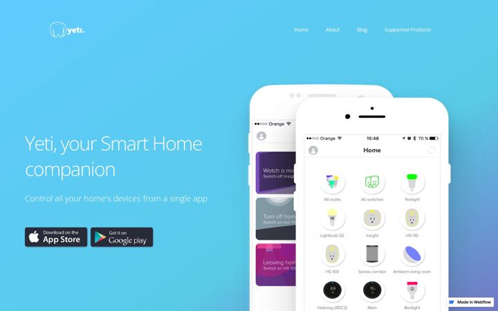 Screenshot of getyeti.webflow.io