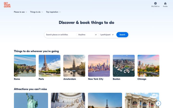Screenshot of getyourguide.es