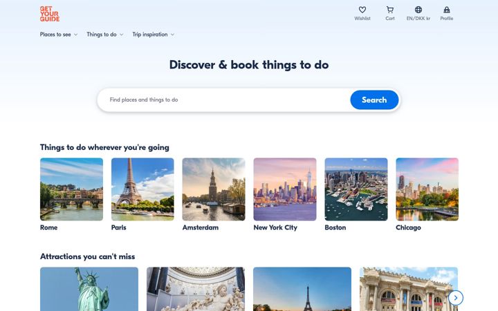 Screenshot of getyourguide.it